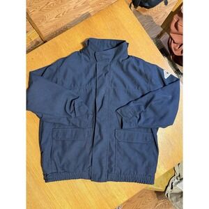Bulwark FR Jacket XL Nomex Made With Kevlar Blend CAT 2 Arc Flash Work Coat Navy